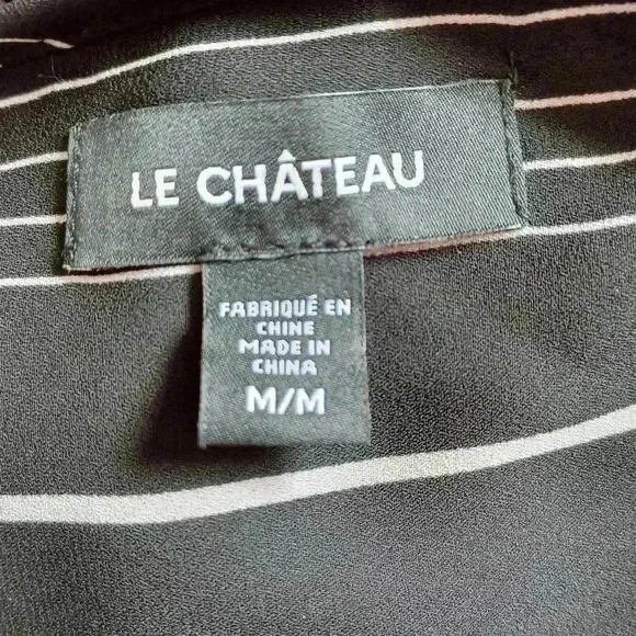 Le Chateau  Women's Medium Striped Elegant Blouse - Picture 6 of 8